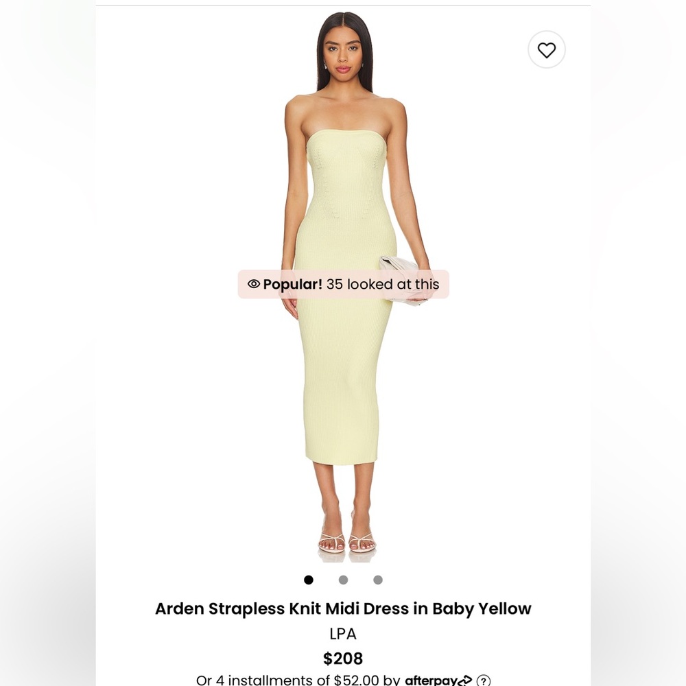 Arden Strapless Knit Dress in Baby Yellow
